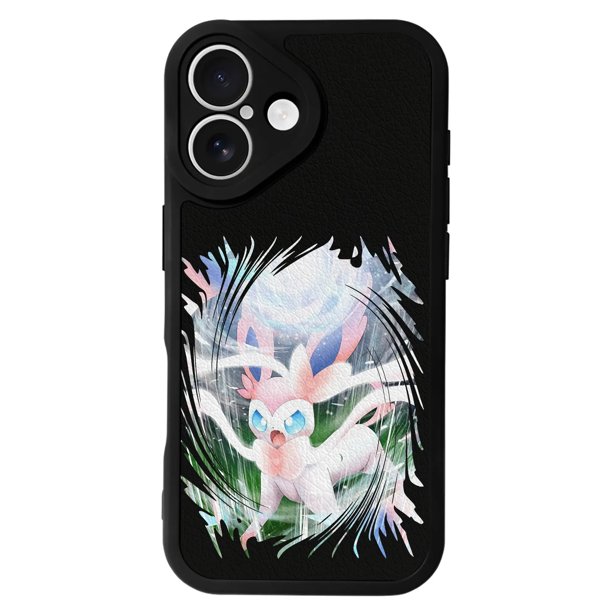 ポケモン グッズ,ニンフィア - IPhone 16シリーズ対応 ・ シリコンスマホケース ・ レザー調 ・ 高精度フィット ・ 耐衝撃 ・ ワイヤレス充電対応 ・ 精密カット